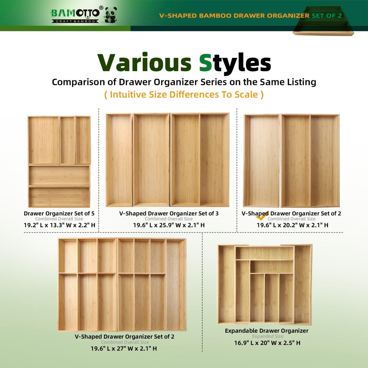 BAMOTTO CRAFTBAMBOO no-tools-needed installation fits any drawer.