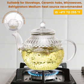 Bandesun Teapot with ergonomic, heat-resistant handle for safe pouring.