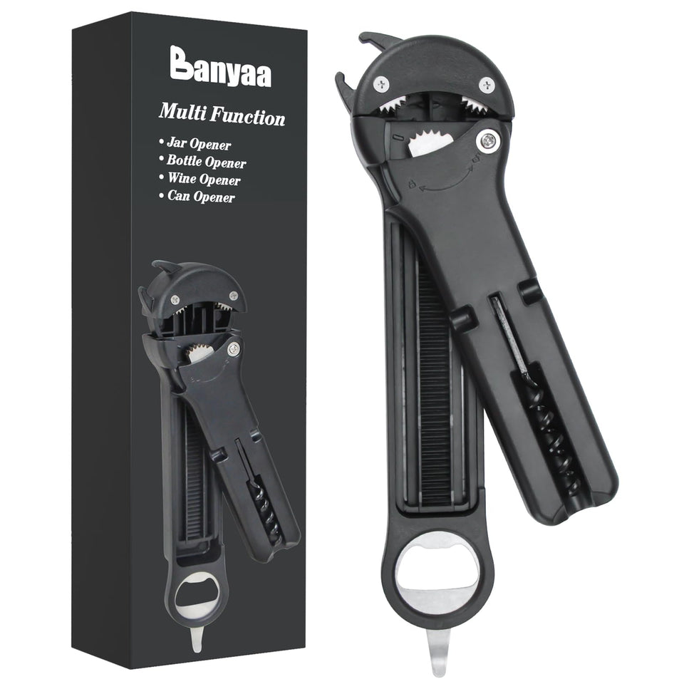 Banyaa 7-in-1 jar-opener grips lids securely for seniors with limited grip.
