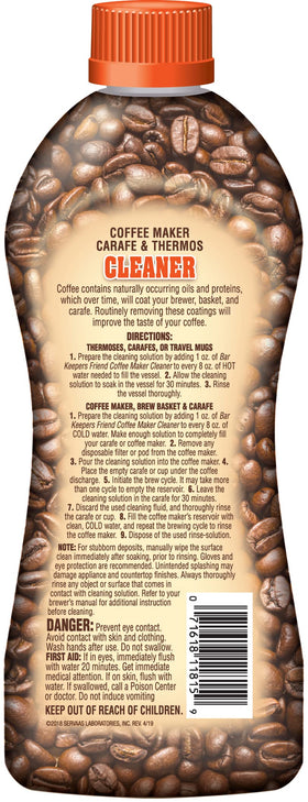 Bar Keepers Friend Coffee Maker Cleaner promotes fresh coffee at home.