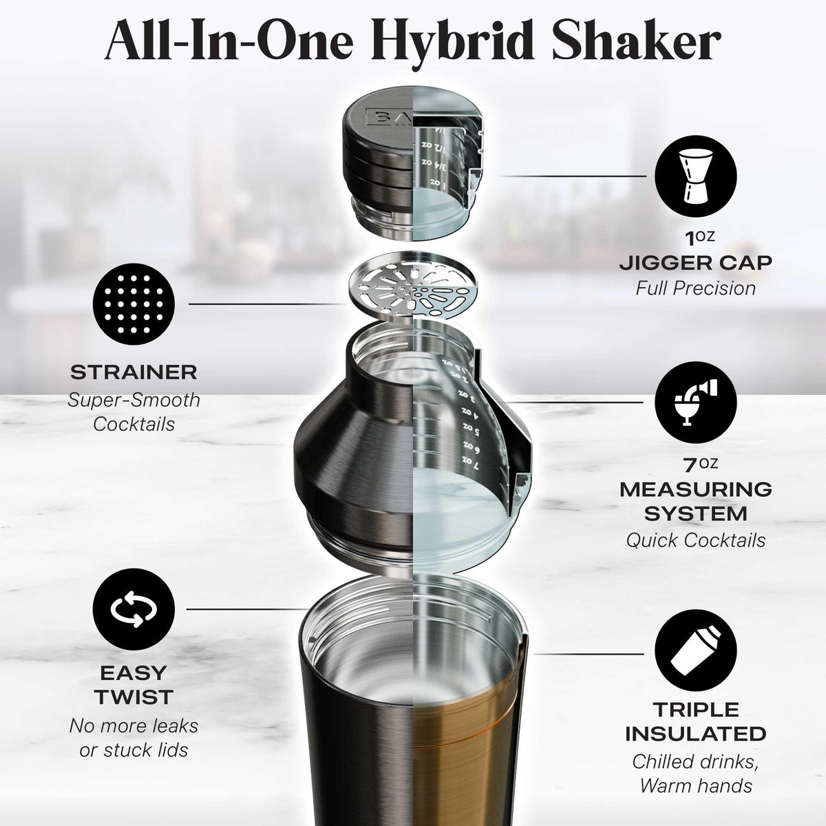 Bare Barrel leakproof screw‑top lid prevents spills during shaking