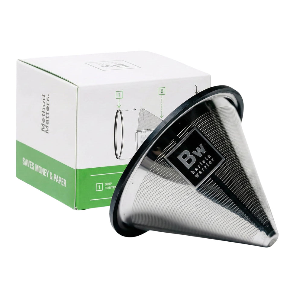 Barista Warrior reusable filter for Chemex delivers a clean, full-bodied pour