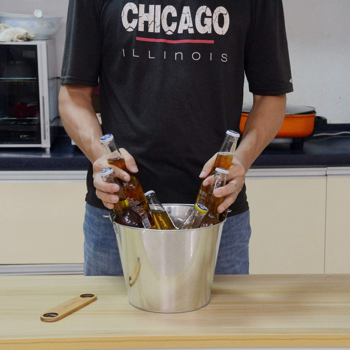 BARsics beer bucket party setup shows versatility for beverages, snacks, or decor.