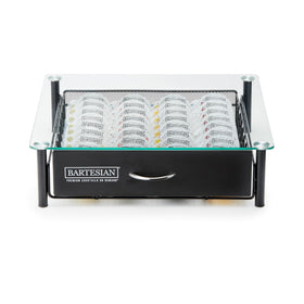 Bartesian capsule drawer top view showing organized capsules for easy selection