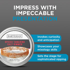 Bartesian margarita rim station setup showing an easy, ready-to-use home bartending accessory.