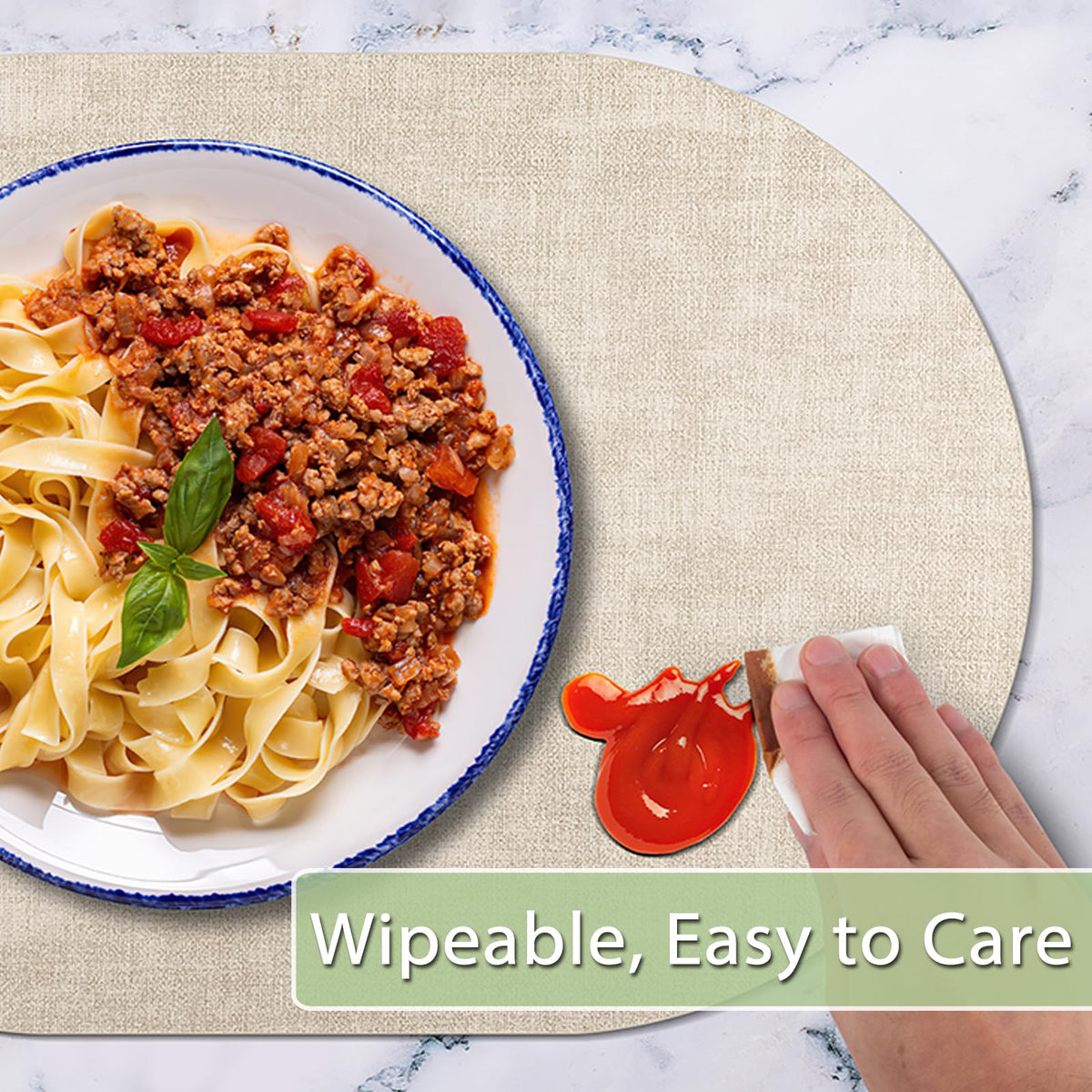 BARTHKIT double-layer placemats offer heat resistance for hot dishes
