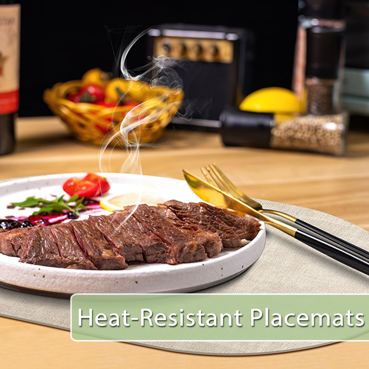 BARTHKIT placemats with textured grip for secure tableware stability