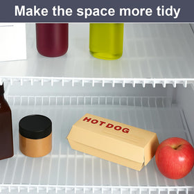Barydat shelf liner protects items by preventing spills from reaching shelves.
