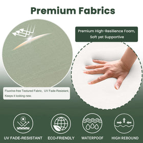 Battilo Home cushions with ties illustrate secure fit for stable seating.