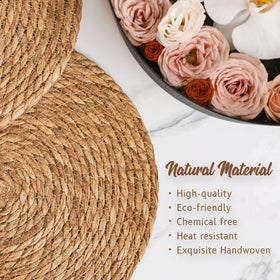BAVIFY boho placemats enhance farmhouse dining ambiance.