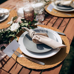 BAVIFY rattan placemats 13-inch diameter protecting surfaces and elevating tablescapes