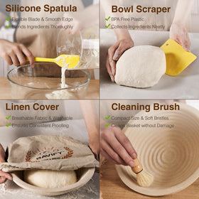 BAVIFY silicone spatula for folding and scraping ingredients without sticking.