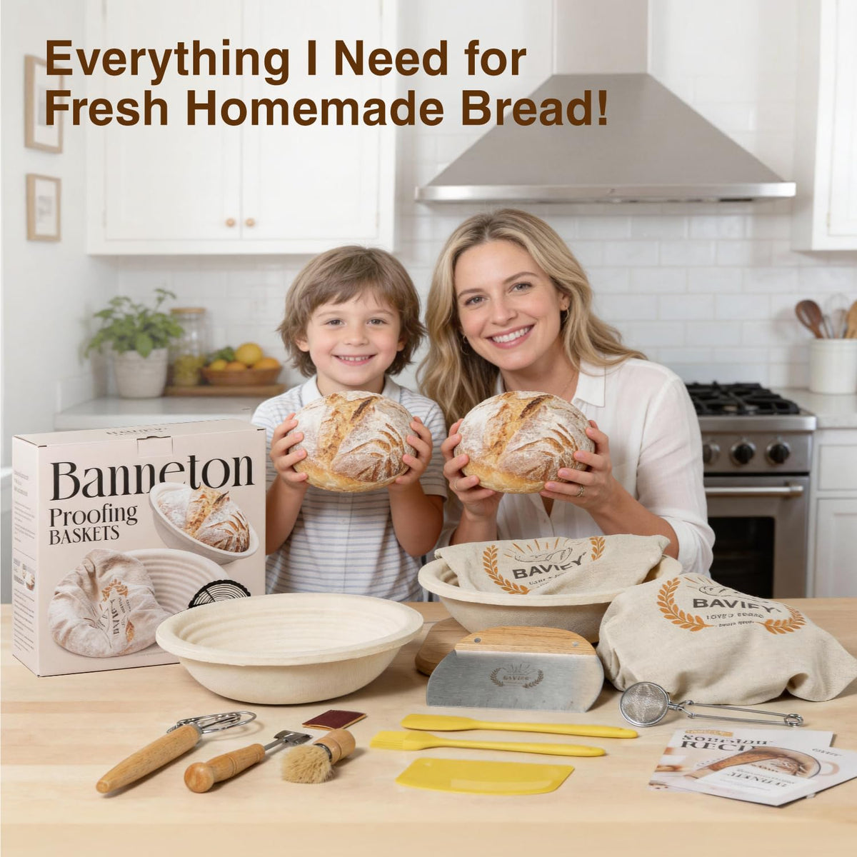 BAVIFY sourdough starter kit complete set for easy shaping and proofing at home.
