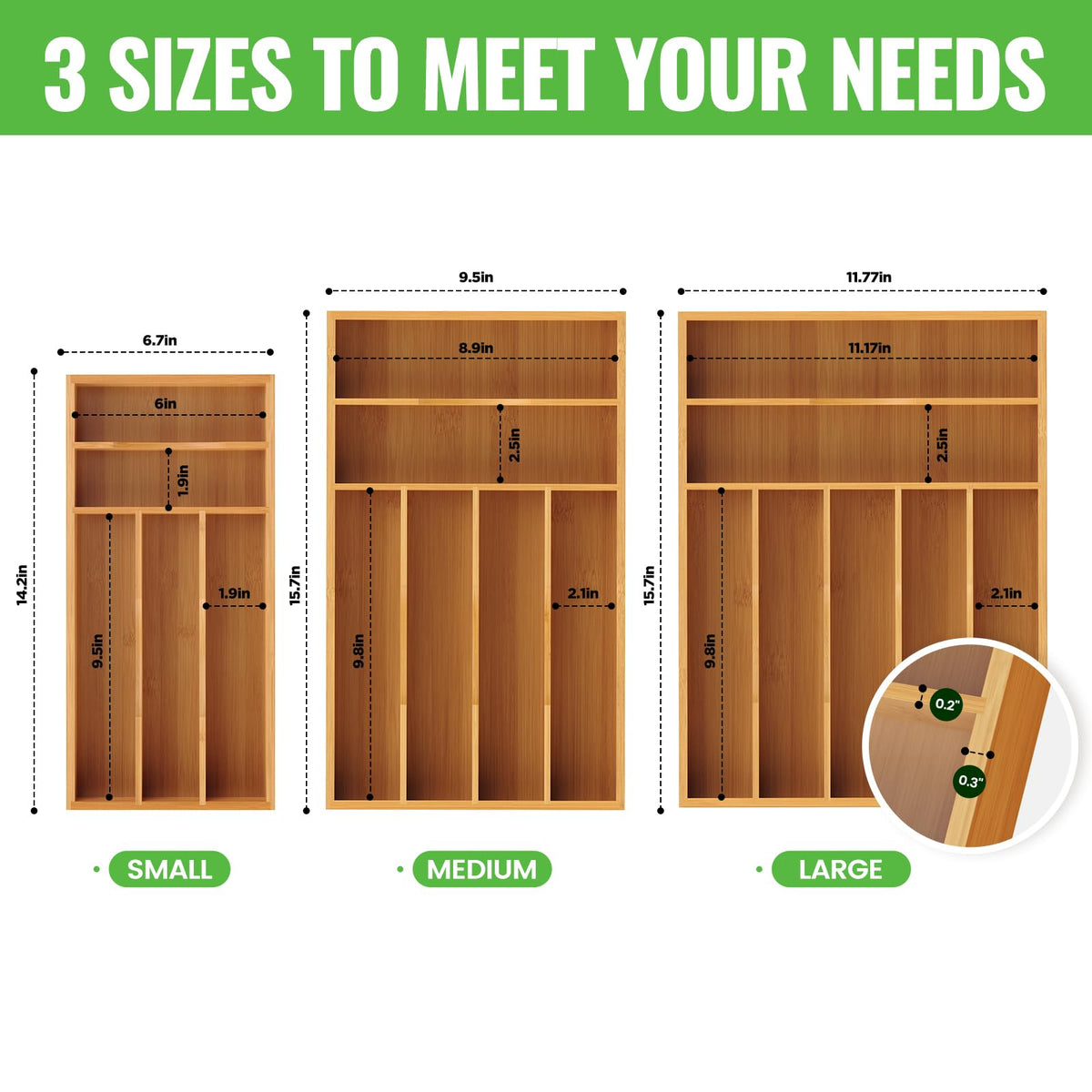 Bayting organizer shown in the drawer for elegant, clutter-free storage.