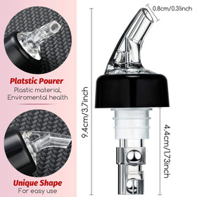BBTO automatic measured pourer with black spout for consistent servings