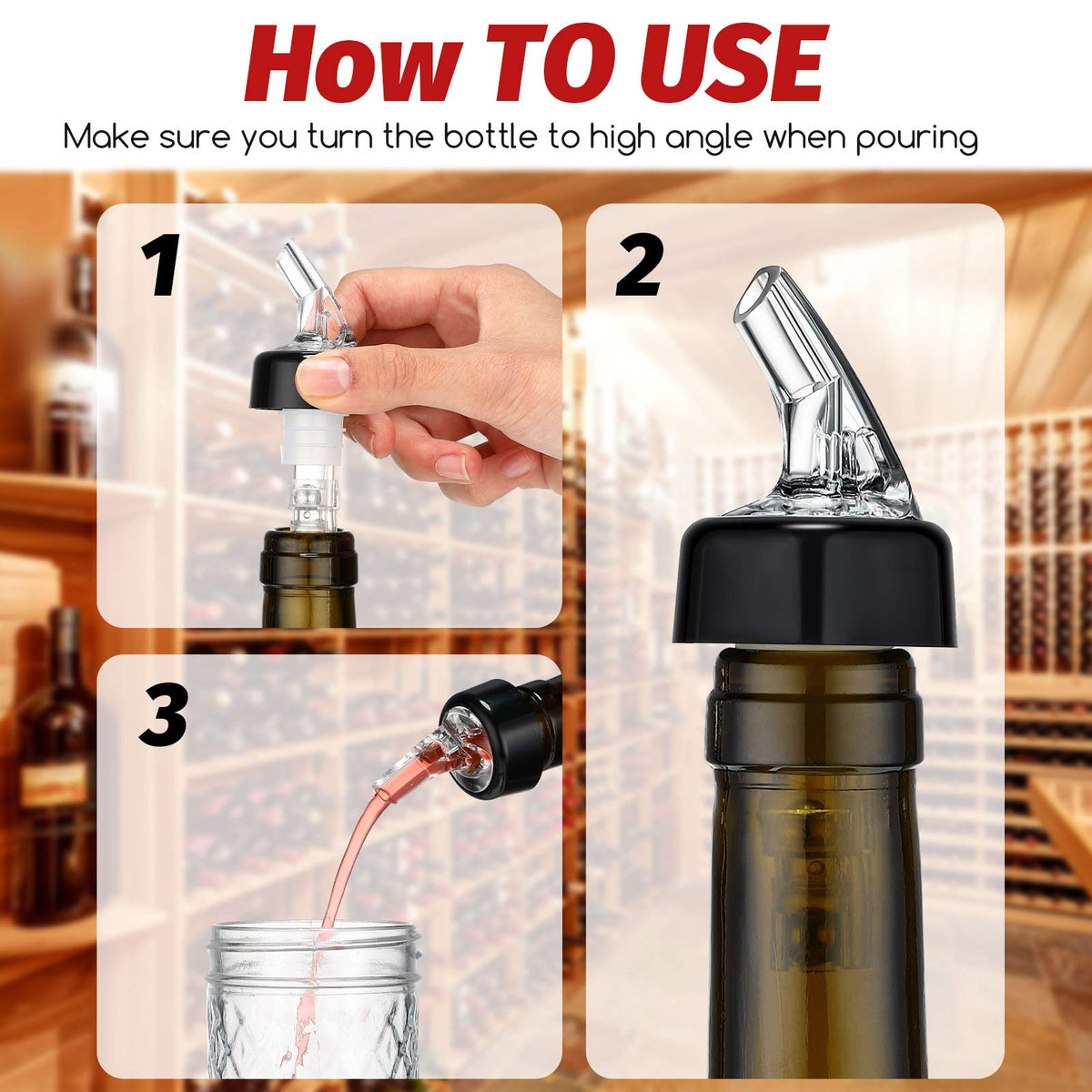 BBTO spirit pourer cap seals to prevent leaks and spills