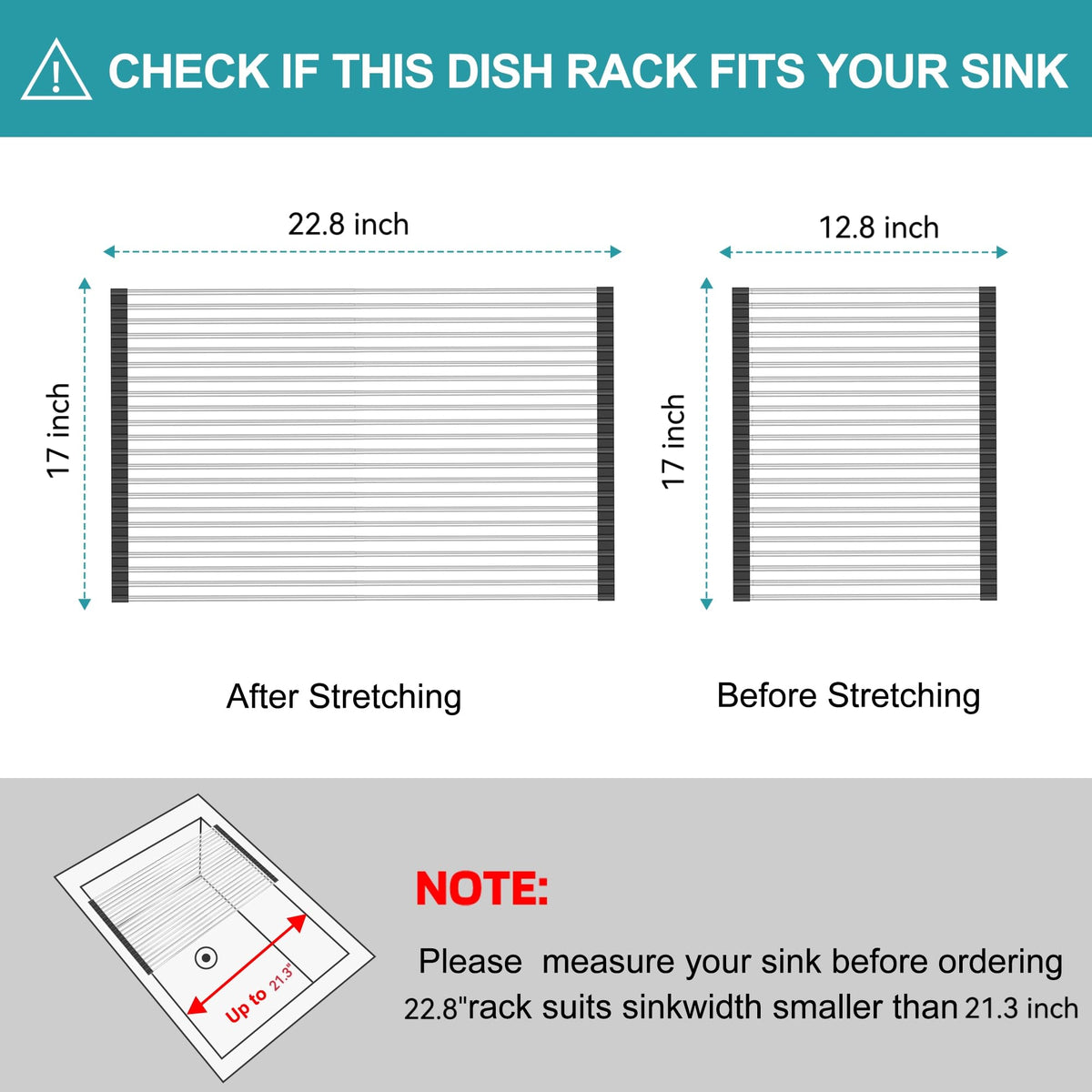 BBXTYLY stainless steel dish drying rack folds flat for compact storage after use