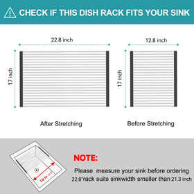 BBXTYLY stainless steel dish drying rack folds flat for compact storage after use