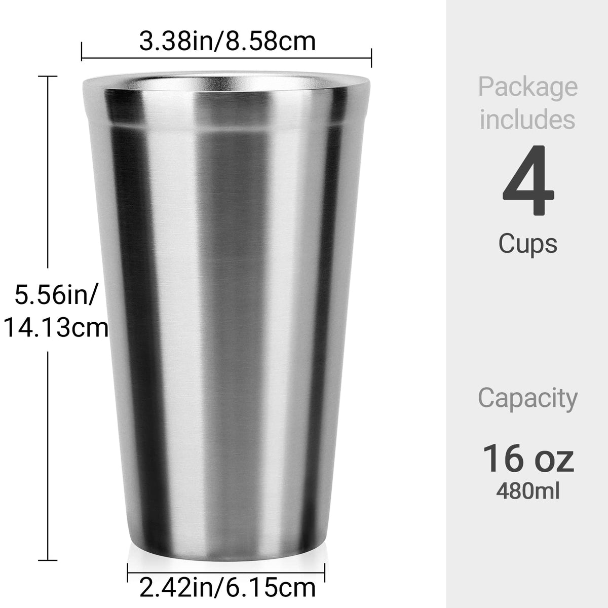 Beasea four-pack stackable cups designed for space-saving storage