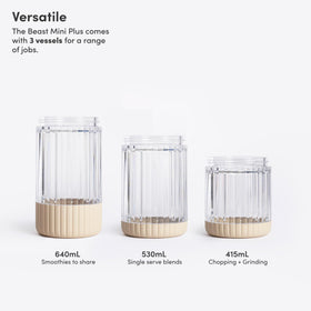 BEAST The Beast Mini Blender Plus drinking vessel ready for on-the-go smoothies