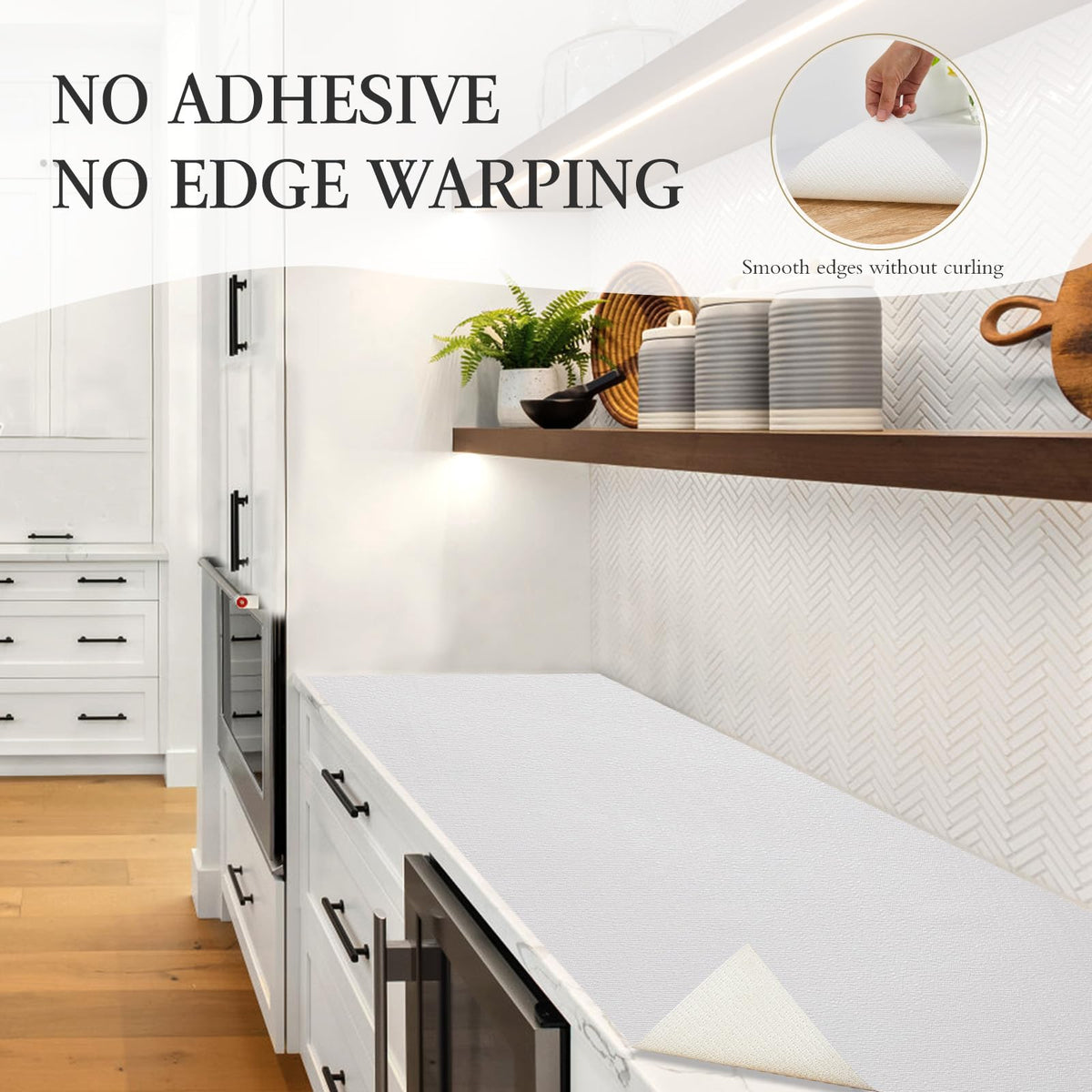 Beautysaid shelf liner winter white brightens spaces while staying neutral.
