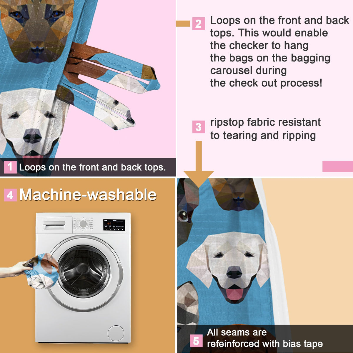 BeeGreen machine-washable tote ready for quick cleaning after trips
