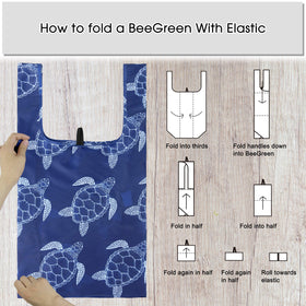 BeeGreen marine-animal totes suit groceries, mall visits, and beach trips
