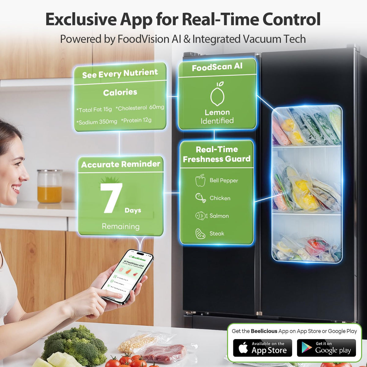 Beelicious Pro BPA-free materials ensure safe storage from fridge to sous vide