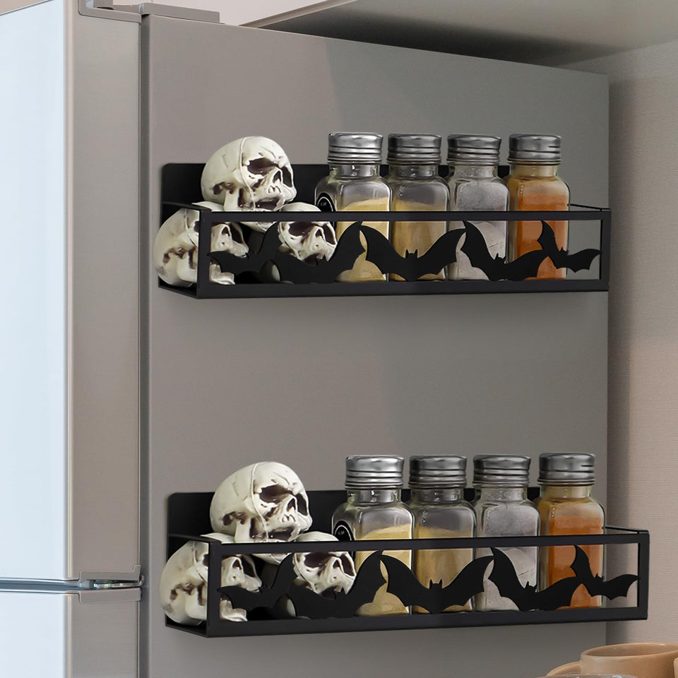 Beeveer bat magnetic spice rack on fridge door for easy spice access