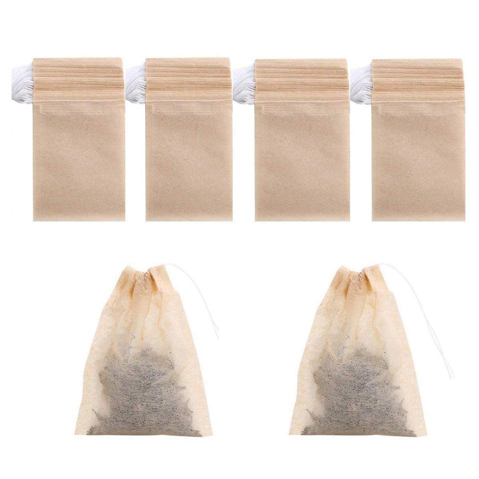 BEFORYOU 400-pack tea filter bags for loose leaf tea, convenient disposal.