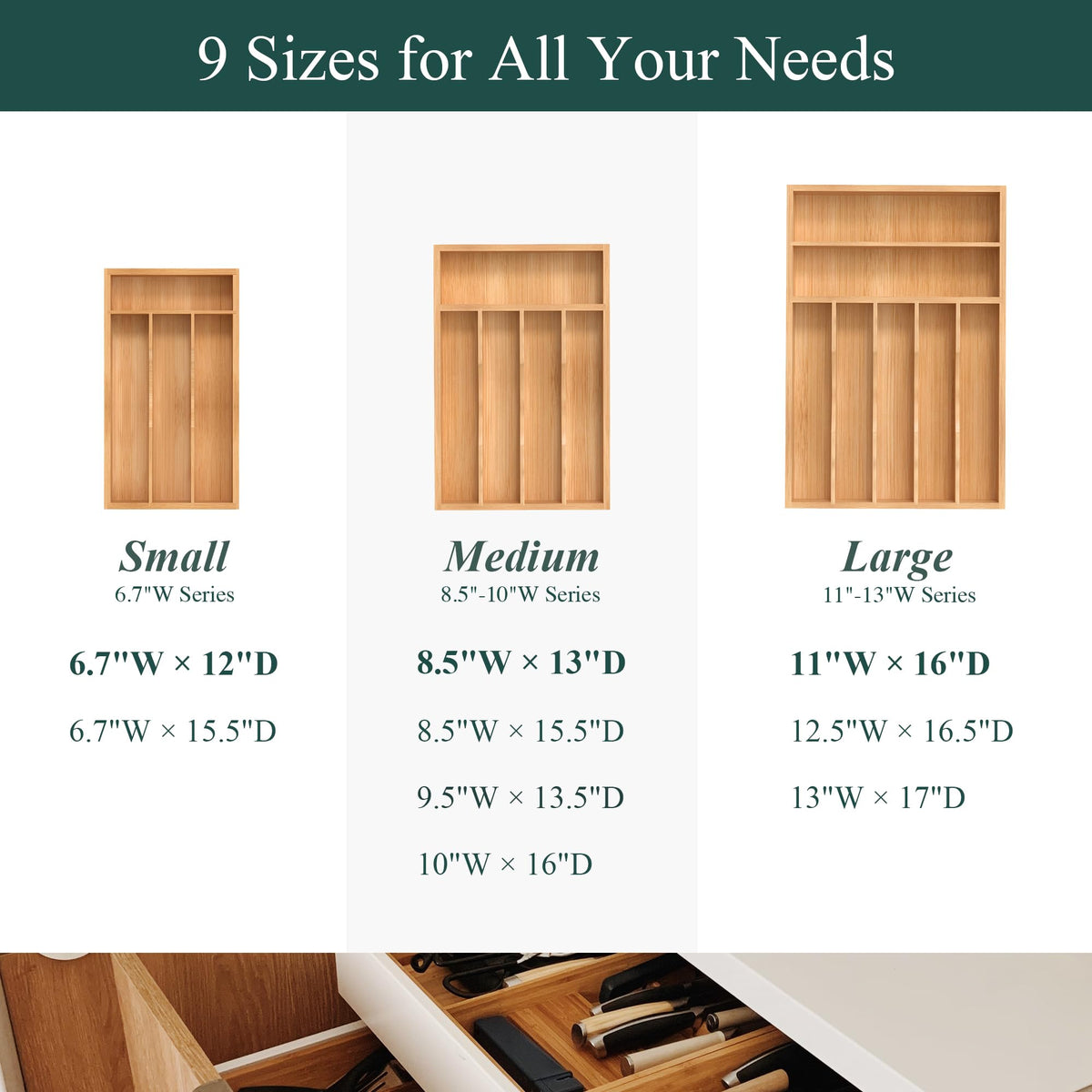 BEKVEM flatware storage in bamboo for easy access and tidy drawers