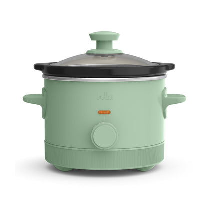 Bella 1.5 qt slow cooker Seaglass lid for easy visibility while simmering