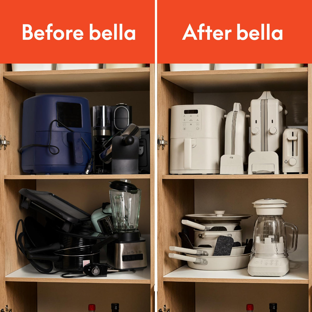 BELLA two-bowl design enables prep without mid-bake washing