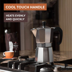 Bellemain minimalist finish on a silver moka pot for modern kitchens
