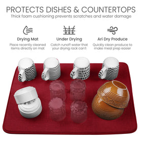 Bellemain XL dish mat quick-dry hang tag enables fast air drying
