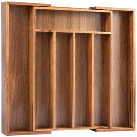 Bellsal Acacia bamboo tray cleans easily for daily use.