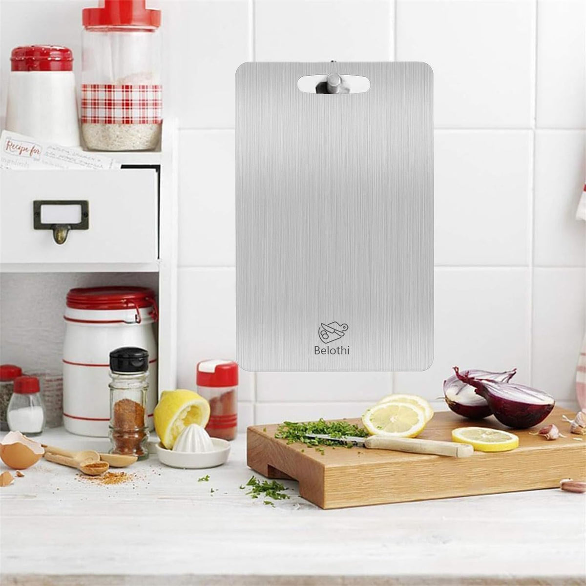 Belothi dishwasher-safe hygienic cutting board ready for quick cleanup