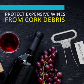 Ergonomic handle on Belwares Ah-So supports comfortable cork removal.