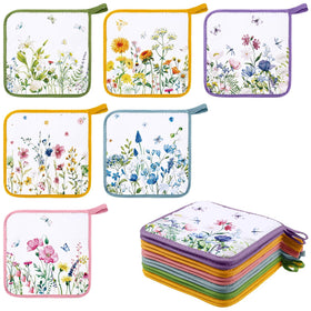 Bencailor watercolor floral pot holders pack for everyday kitchen use.