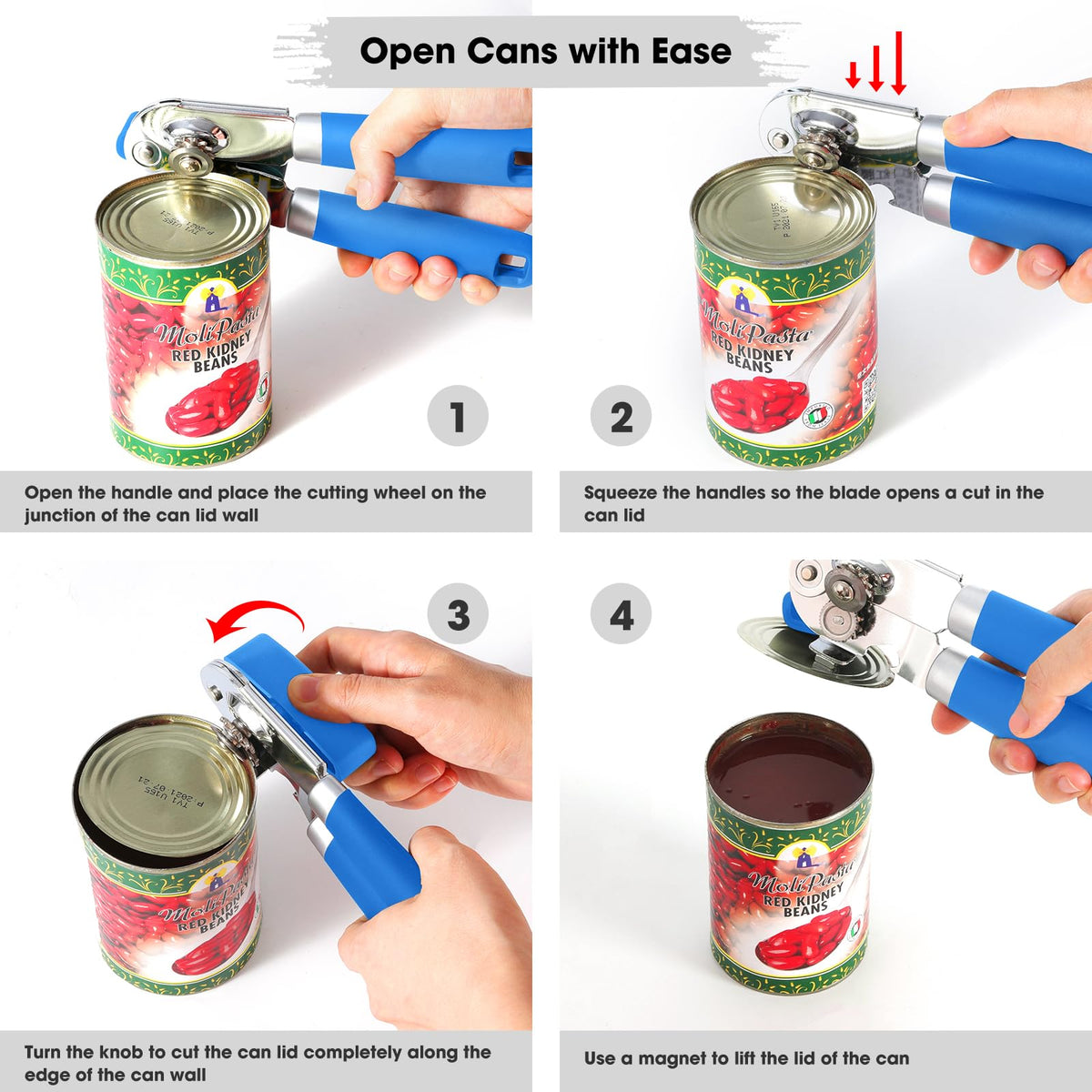 Beneno integrated bottle opener lets you cap bottles with one motion.