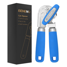 Beneno heavy-duty hand can opener magnet shows durable construction for smooth cutting.