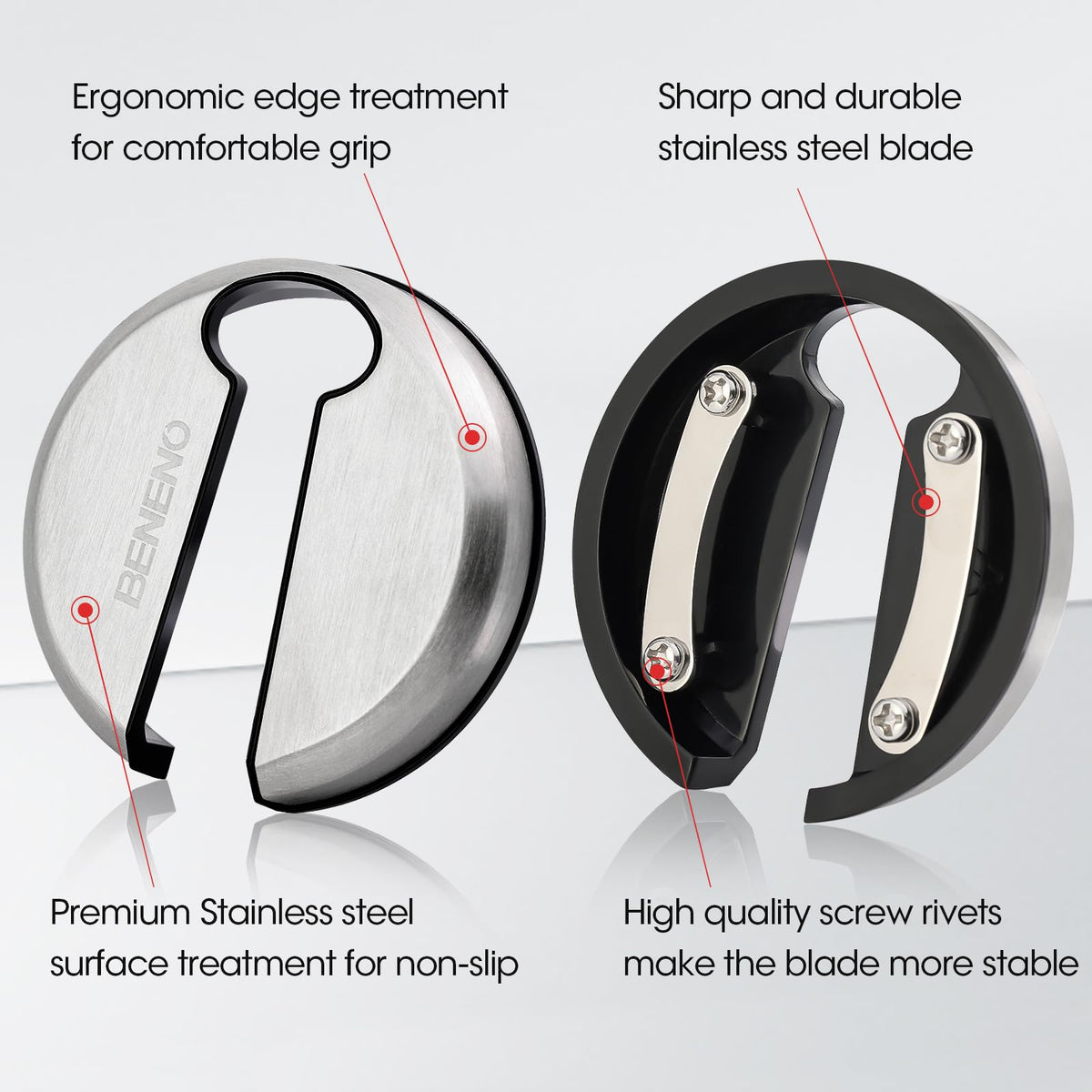 Beneno stainless steel foil cutter for clean foil removal