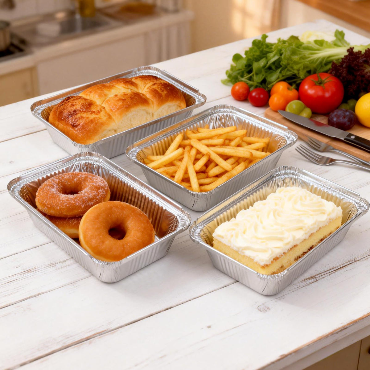 Benestanti aluminum pans with lids oven safe; lids not heat-resistant.