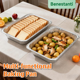 Benestanti oven-safe aluminum pan with lid suitable for baking and freezing