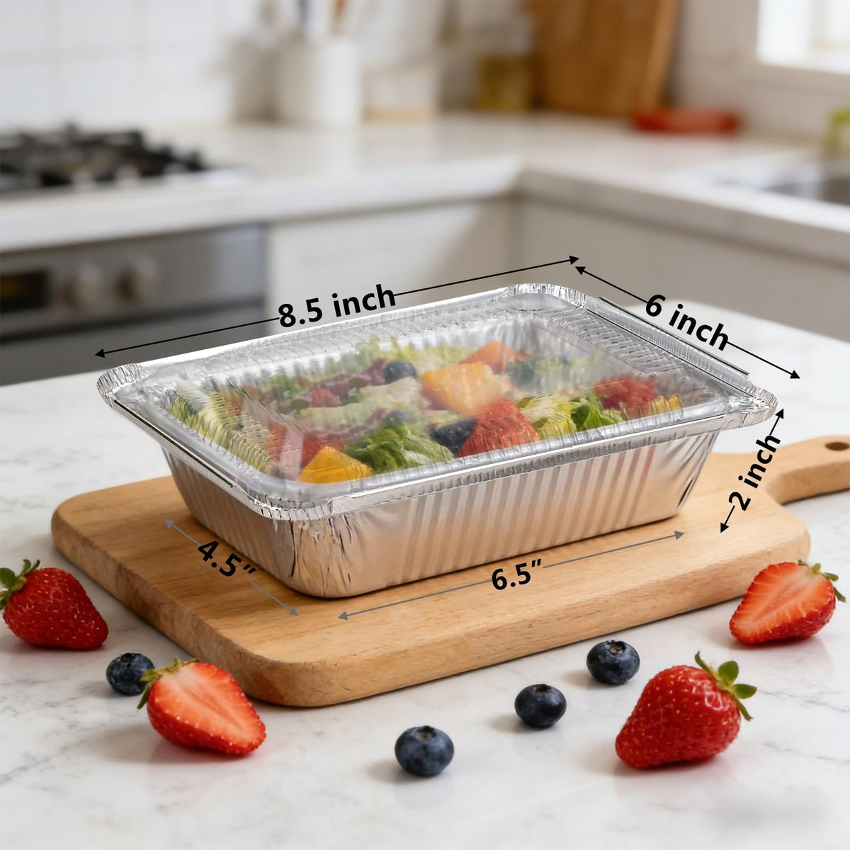 Transparent lids on Benestanti pans for easy contents identification.