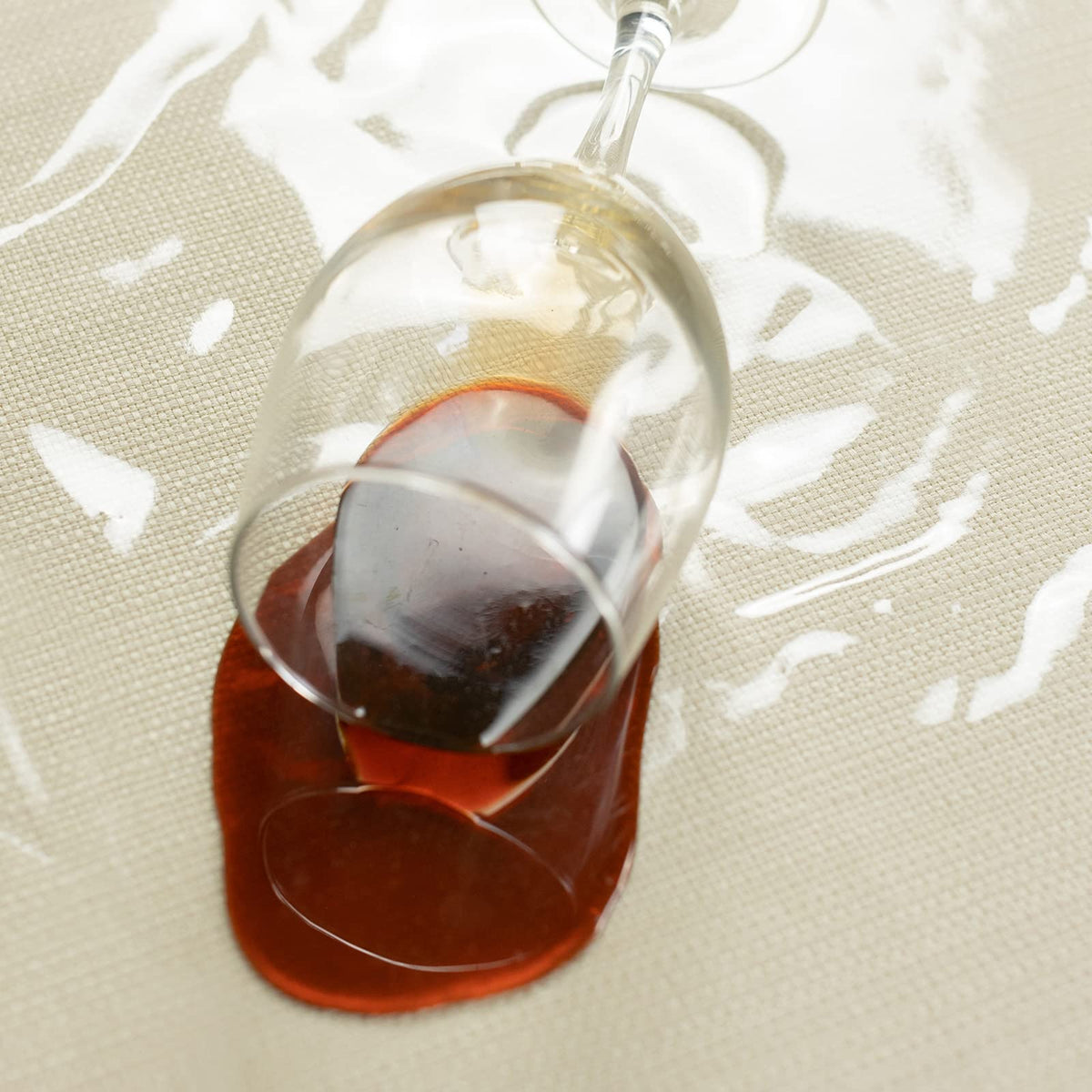 Benson Mills crystal-clear vinyl table cover 54x70, ideal for quick cleanups.