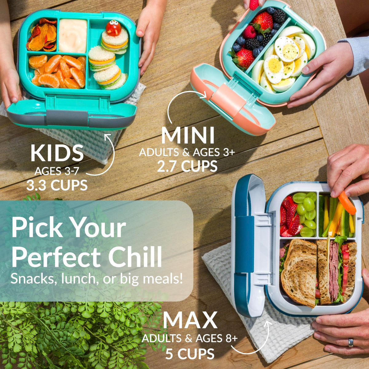 Bentgo Chill Max 5-cup capacity for full meals with sides.