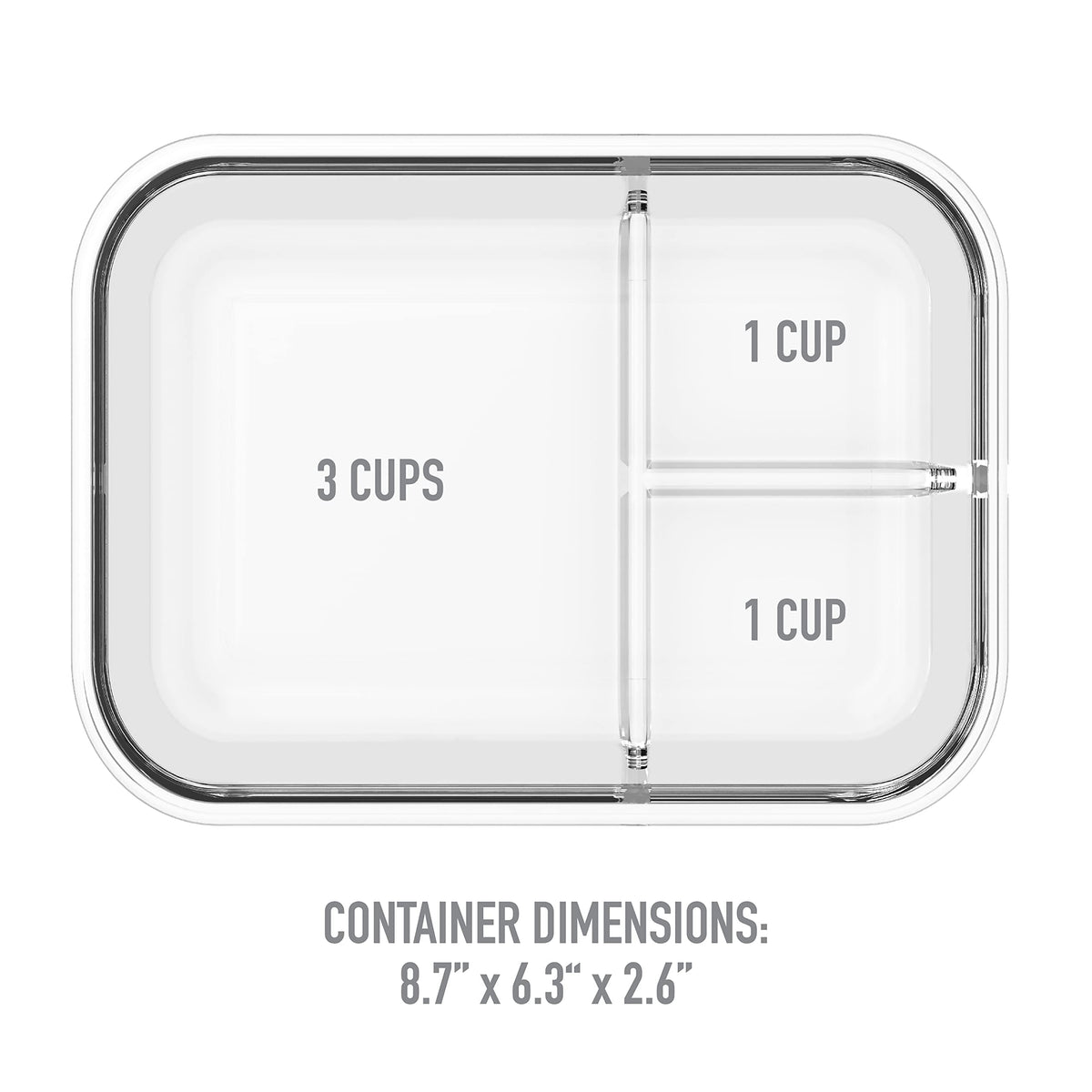 Bentgo Glass 5-cup capacity supports portion control for daily meals.