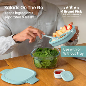 Bentgo container includes leak-proof sauce container to prevent dressings from spilling.