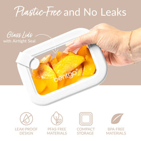 Bentgo silicone lids provide airtight seals for safe storage and transport.